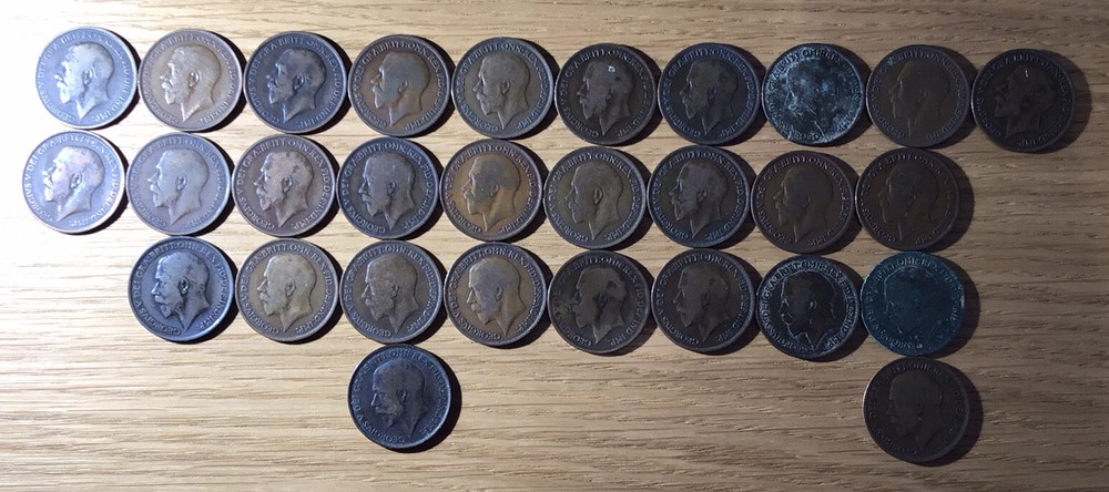 George V Pennies x 29