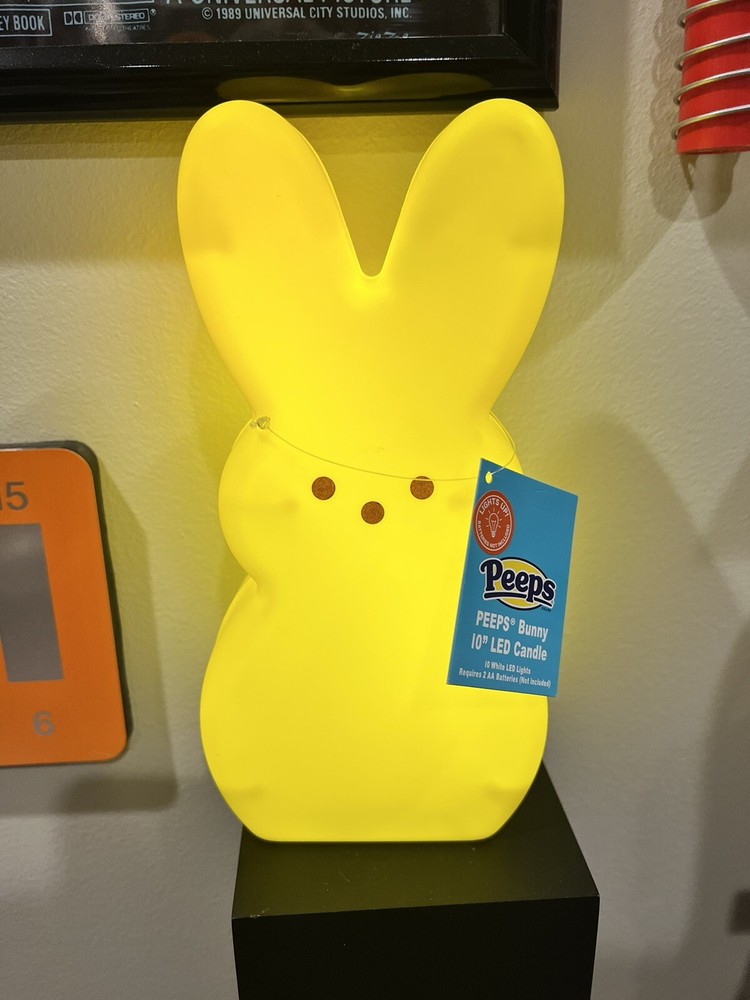NEW Peeps Yellow Easter Bunny LED LightCandle - 10” Tall