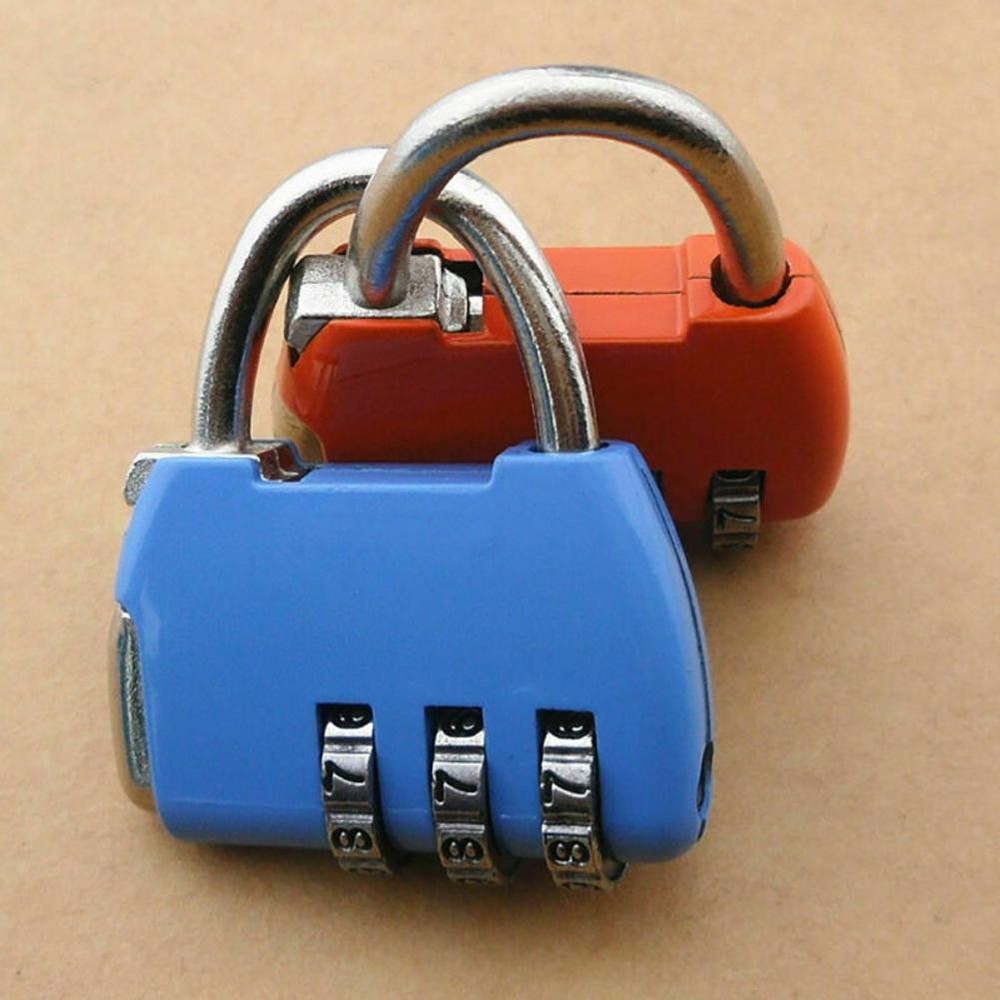 Travel Luggage Padlock Mini 3 Digit Combination Suitcase Security Cable Lock B