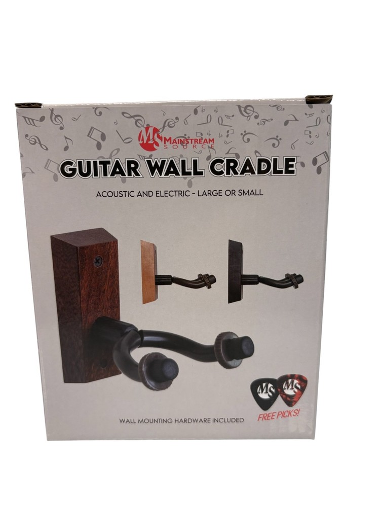 Mainstream Source® GUITAR WALL CRADLE MS002 "Free Picks" -Maple