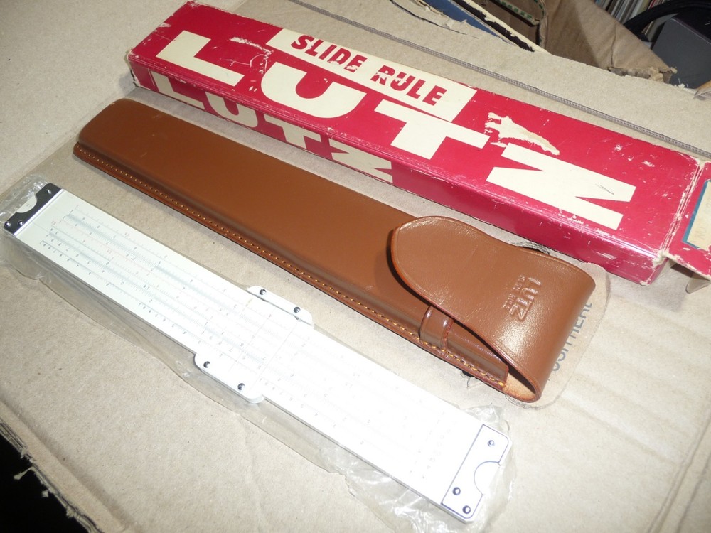 Lutz Slide Rule Model 252C with Leather Case and Original Box