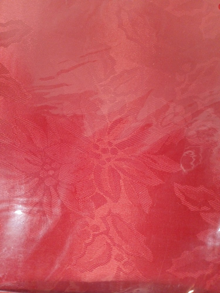 Fabric Tablecloth 52" X 70" Red Christtas Polyester