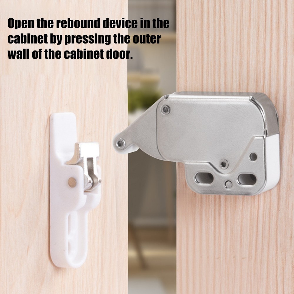 4 Pack Spring Loaded Push Catch Latch for Cabinet Doors For Easy Operation