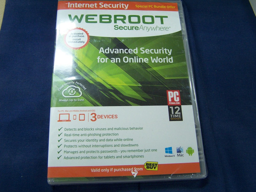 Webroot Secure Anywhere Internet Security Plus (3 Devices) Windows 8 sealed