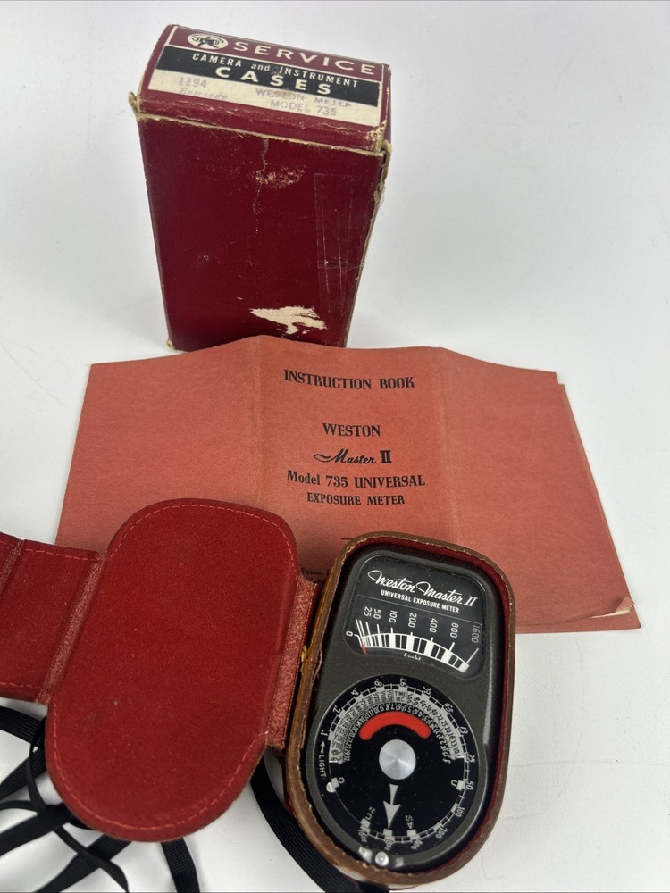 Weston Master Universal Exposure Meter Model No 735 w/Leather Case Instructions