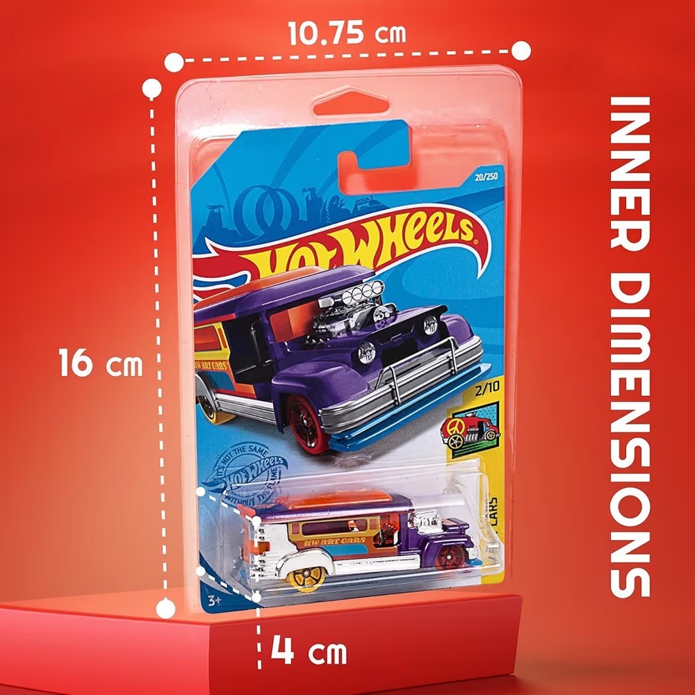 12-Pack Clear Protector Case Plastic Display Hot Wheels & Matchbox Basic Cars