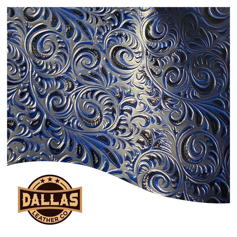 Embossed Leather Cuts | Caracol Midnight Navy | Pre-Cut Sheets Select Size | DLC