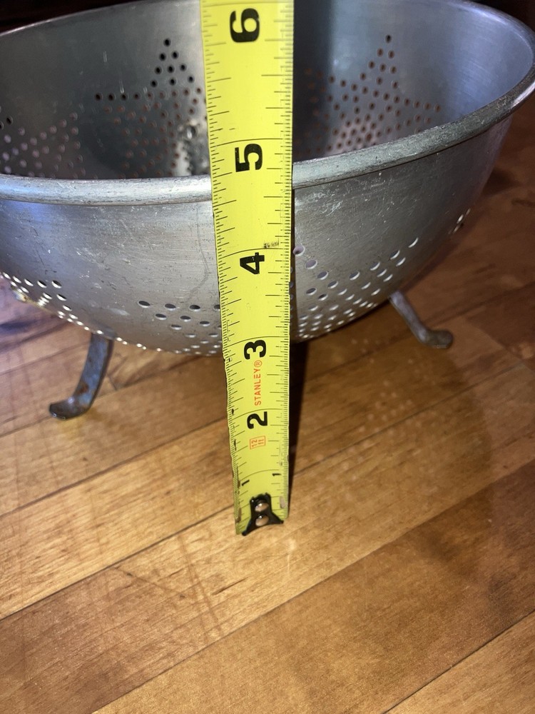 Vintage Aluminum Strainer Star Pattern 9 Inches