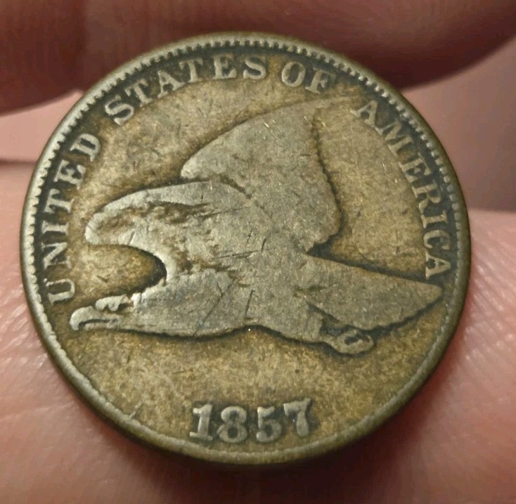 1857 1C Flying Eagle Cent US Type Coin