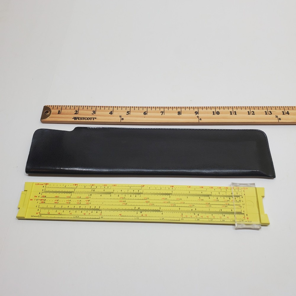 Pickett Microline 140 Slide Rule with Case Vintage Calculator
