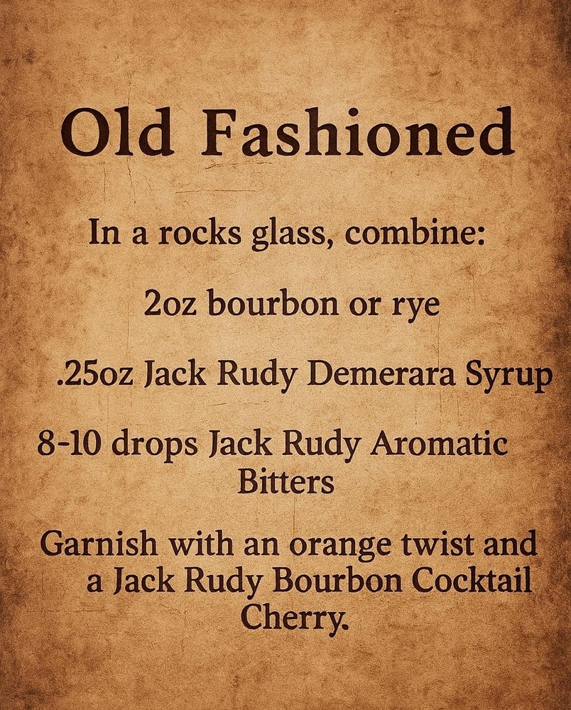 Jack Rudy Cocktail Co Old Fashioned Mix 16oz