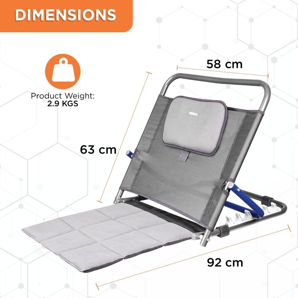Back Rest for The Bed, Surgery Design, Padded Cushion, Back Support - Universal