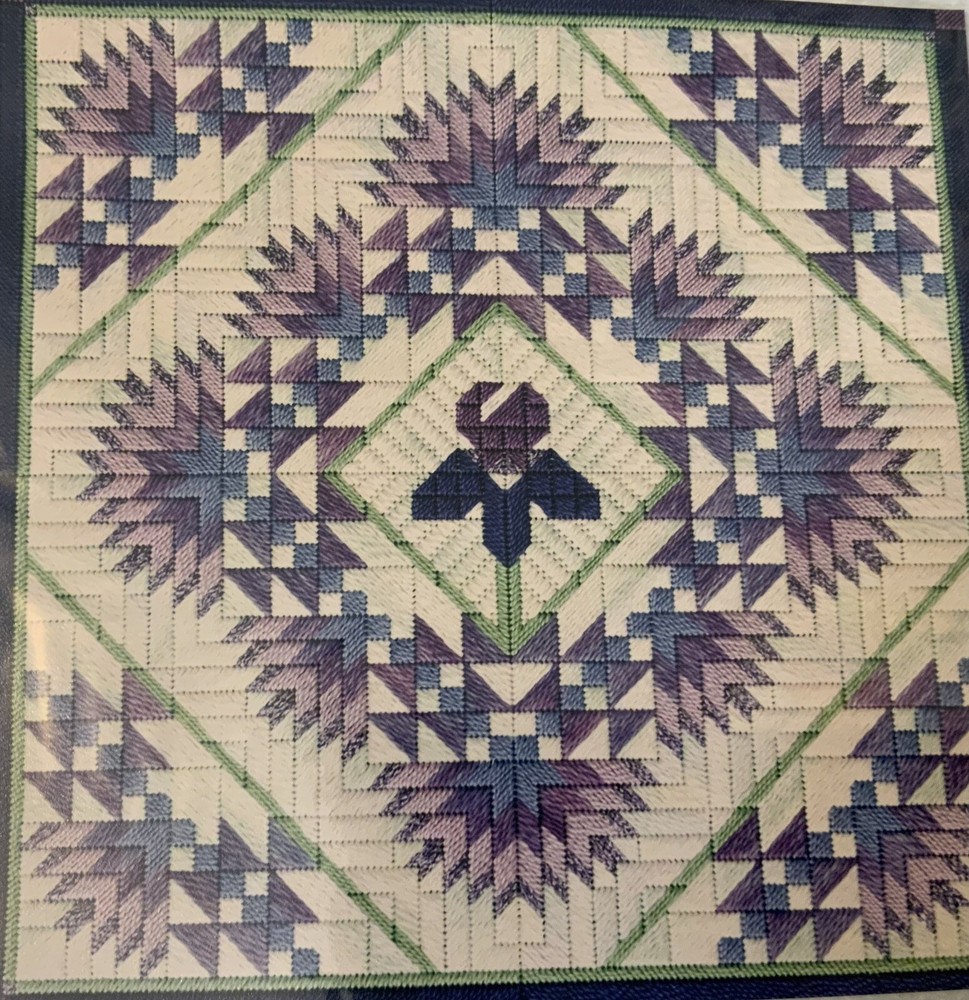 Nancy’s Needle Needlepoint Chart “Iris And Fans Quilt”