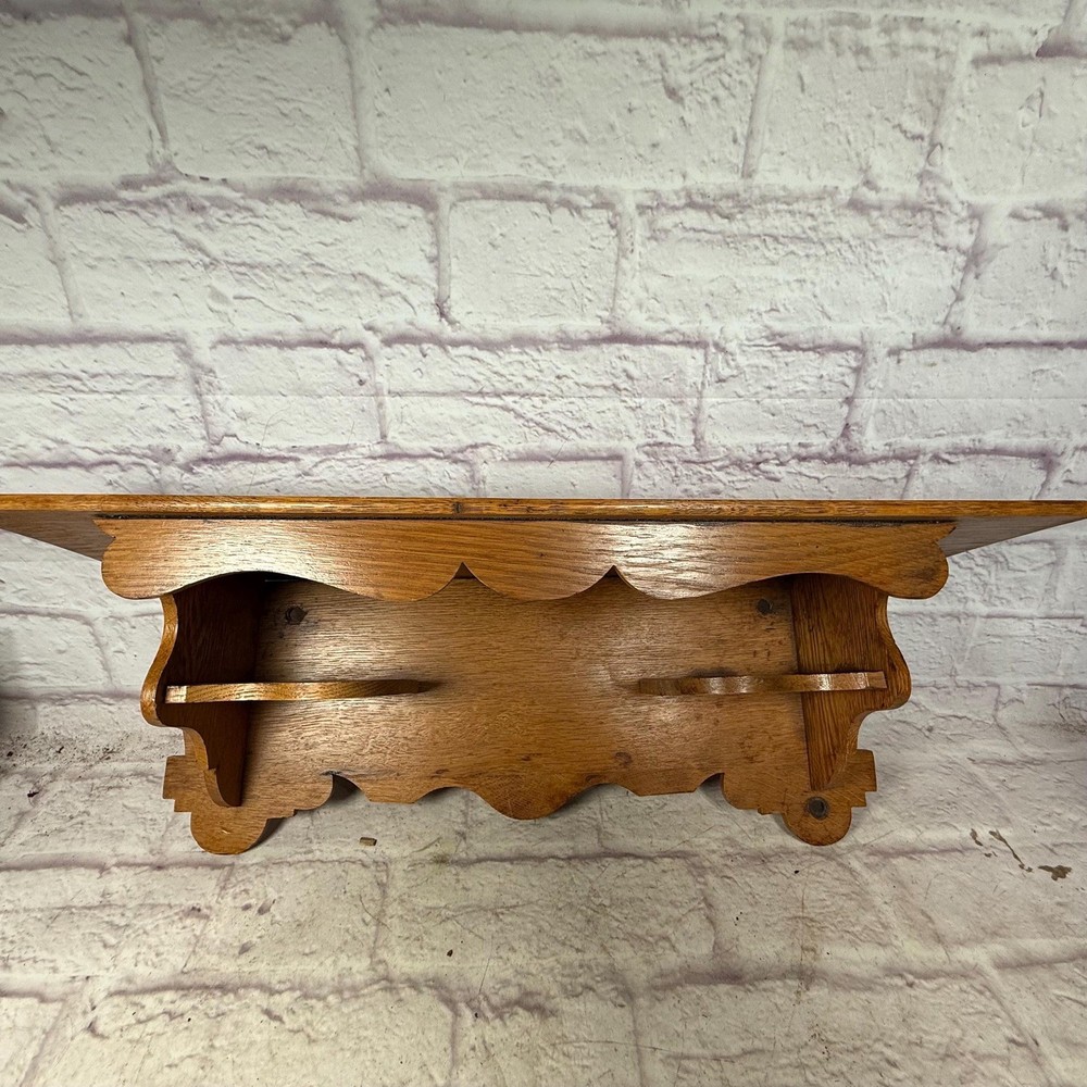 Vintage Oak Clock Wall Shelf
