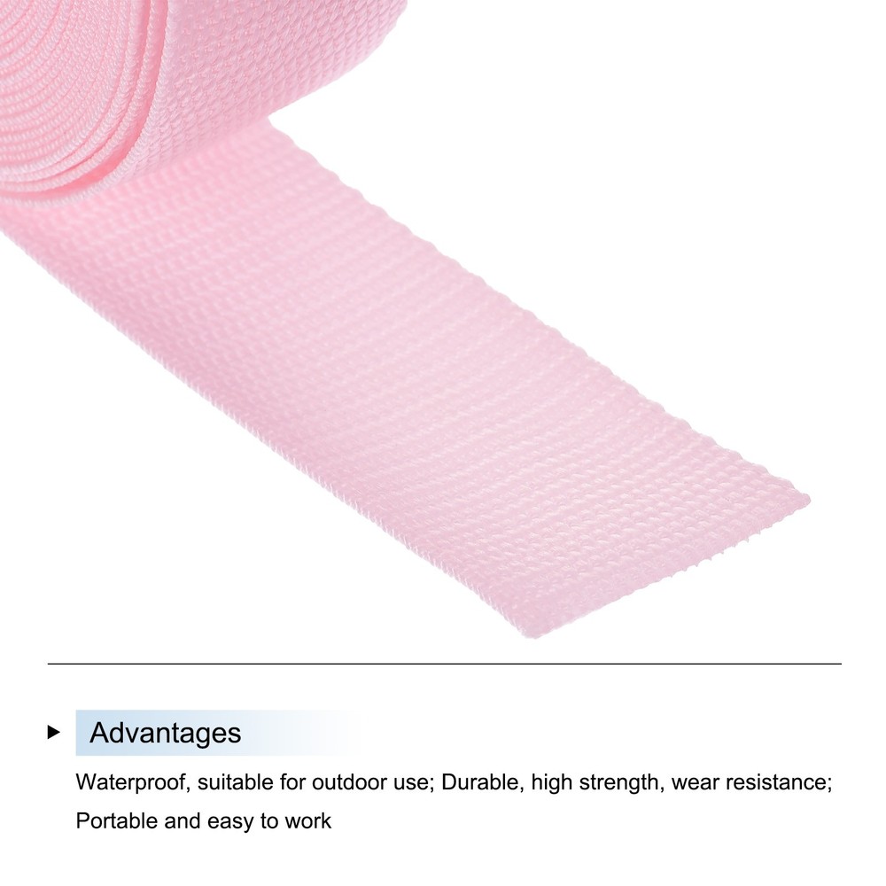 Lightweight Polypropylene Webbing Strap 3.8cm 10 Yard Light Pink
