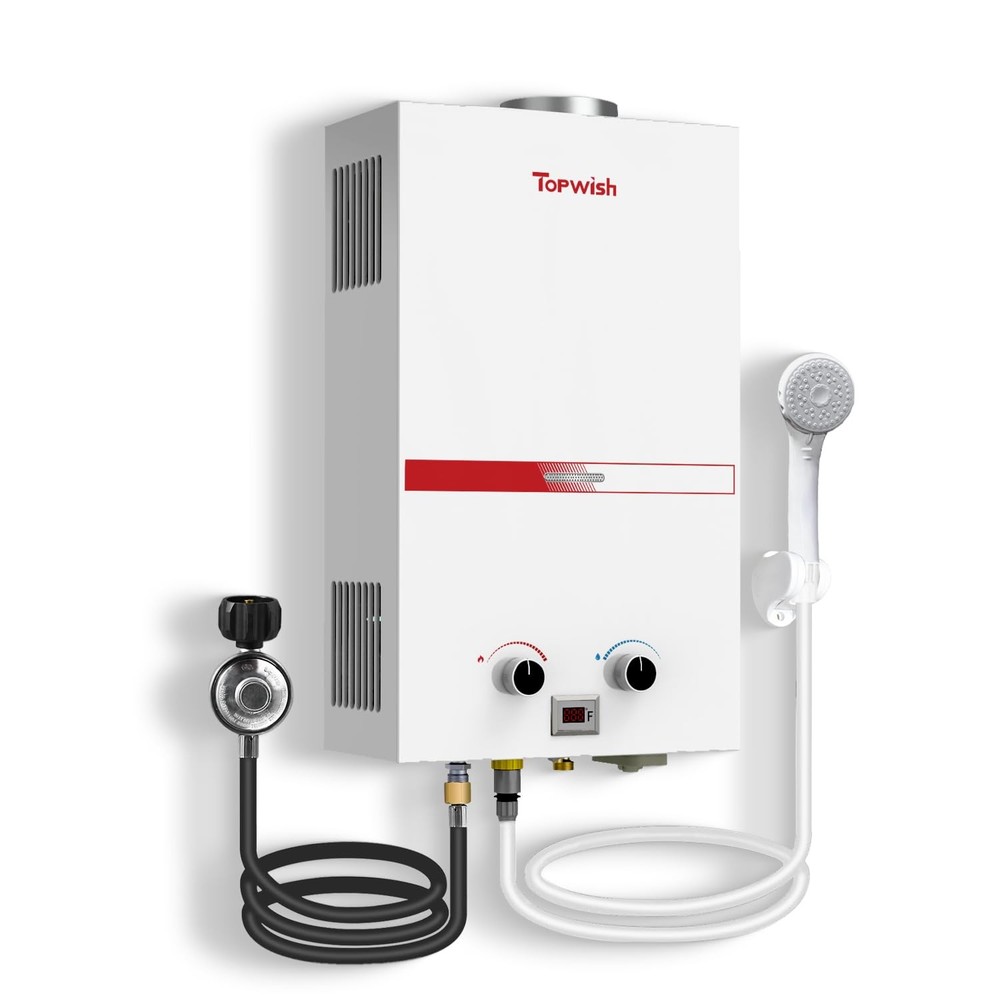 Portable Propane Water Heater Tankless, 10L 2.6GPM Instant Gas Hot Water Heat...