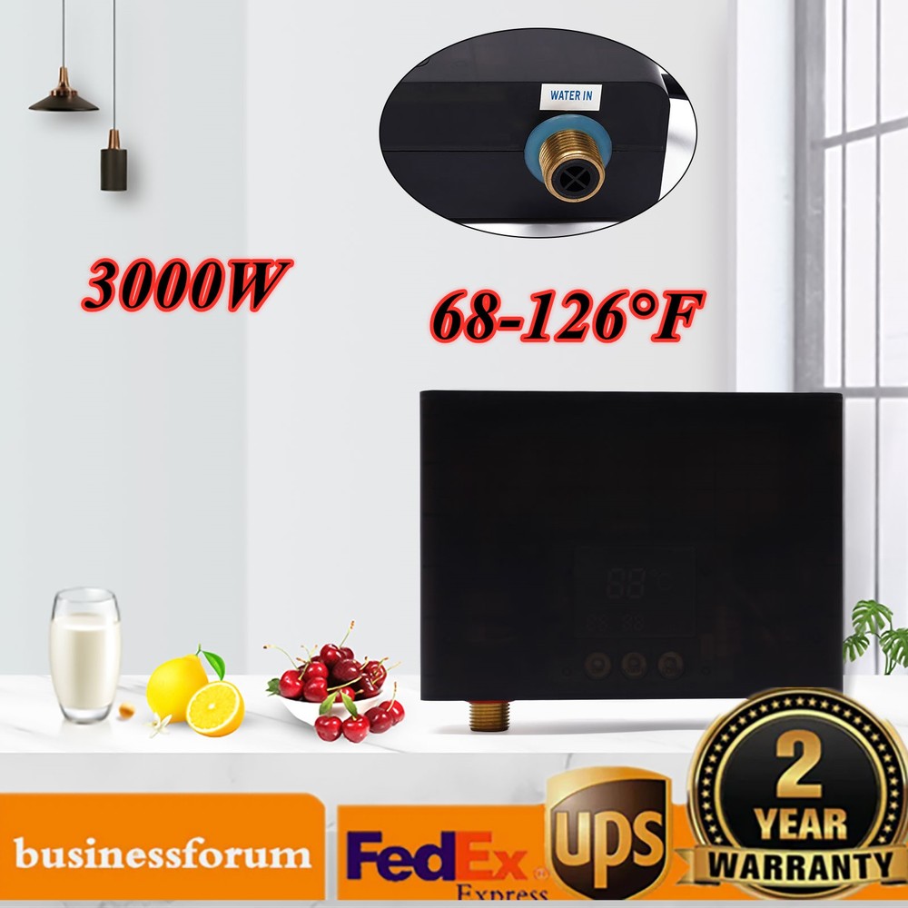 110V Instant Electric Tankless Hot Water Heater Shower Boiler Kitchen Bathroom