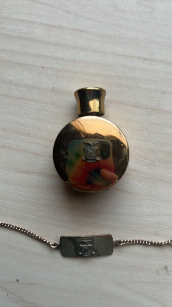 Refillable Perfume Bottle w/Chain - Vintage