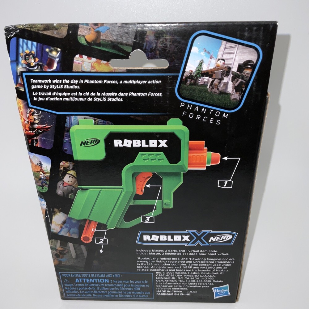 NERF Roblox Phantom Forces: Boxy Buster Dart Blaster Pull-Down Priming 2 Darts#