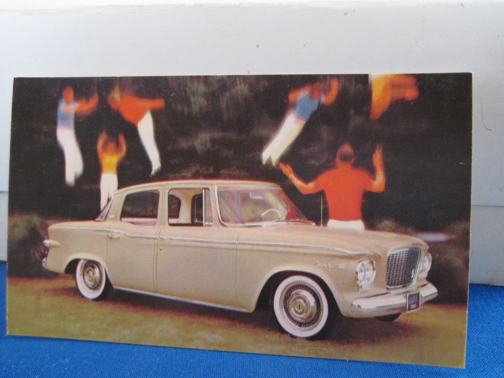 Studebaker 1961 lark 4dr  mint postcard  ***