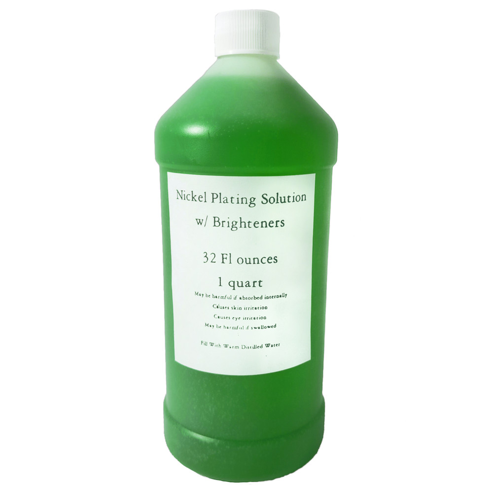 Nickel Plating Solution with Anode & Brighteners, Electroplating Kit, 1 Quart