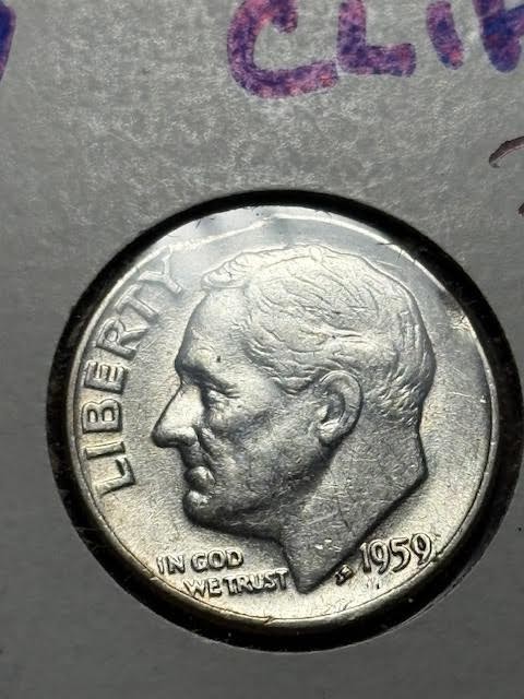 1955 & 1959 Roosevelt Dime - SILVER -CLIPPED - ERROR!