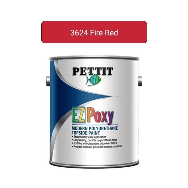 Pettit 3624Q EZ-Poxy Polyurethane Topside Finish, Fire Red - Quart