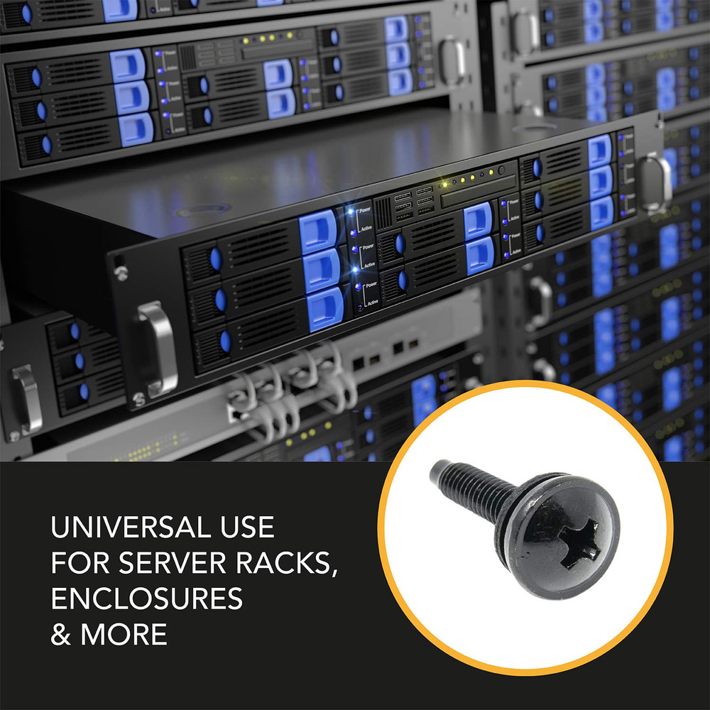 10-32 Rack Screws 50-Pack - Versatile Server Rack Accessories for Network Cab...