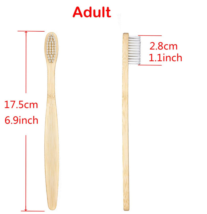 Bamboo Toothbrushes 10 Pack Biodegradable Soft Medium Charcoal Bristles - USA