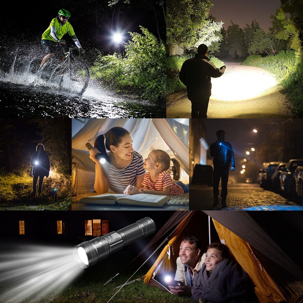 LED Rechargeable Tactical Flashlight Light Super Bright Torch Lanterns USA
