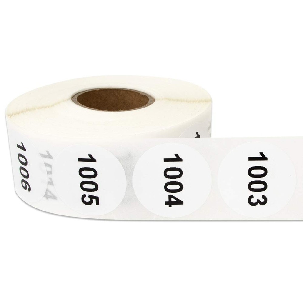 5 Rolls - Consecutive Number 0001 to 5000 Label Bundle for Inventory Counting...