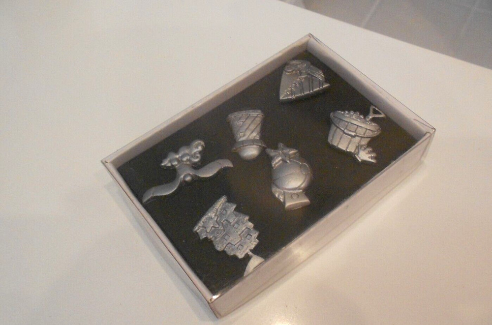 nautical push pins (6) in box 1" or so pewter
