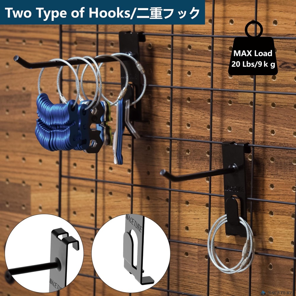 24 PCS 4 Inch Double Gridwall Hooks Display For Grid Wall Panel Peg Hanging