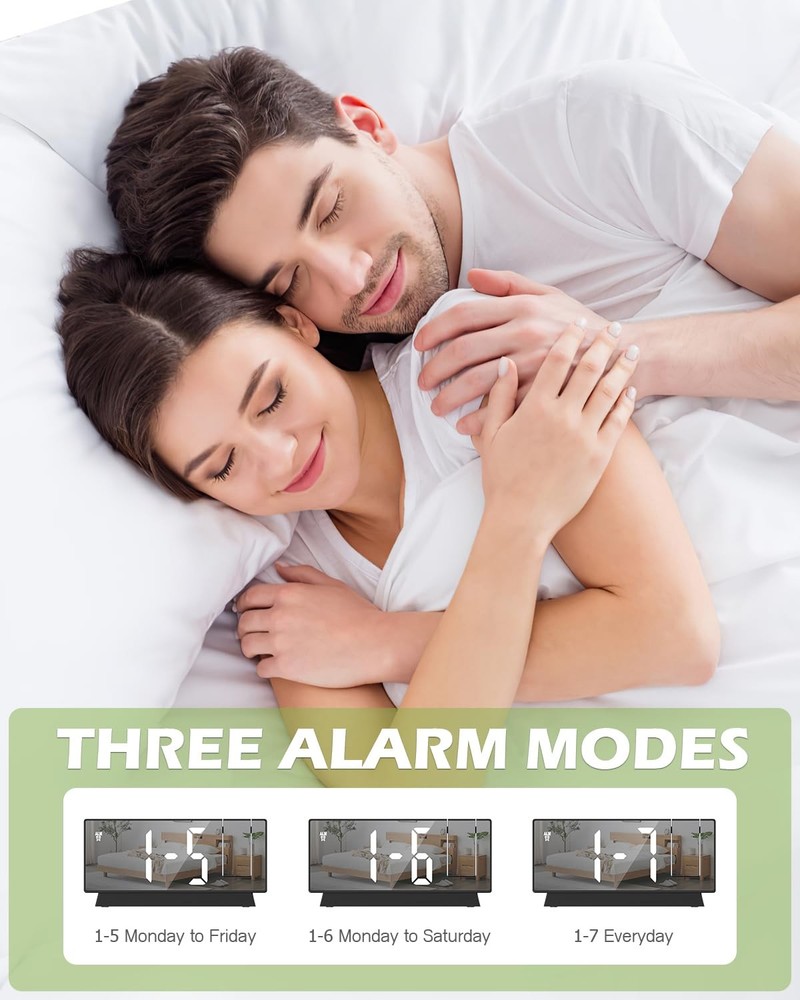 KeeKit Projection Alarm Clock with 180° Rotatable Display, Small, Black