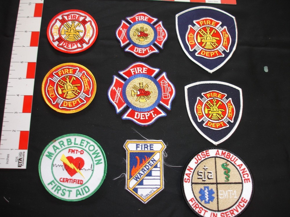 fire department firefighting rescue vintage patch set