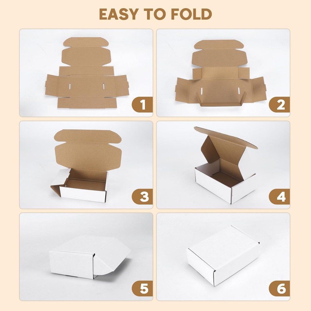 PHAREGE 6x4x2 inch Shipping Boxes Bulk 25 Pack 25 Pack, White
