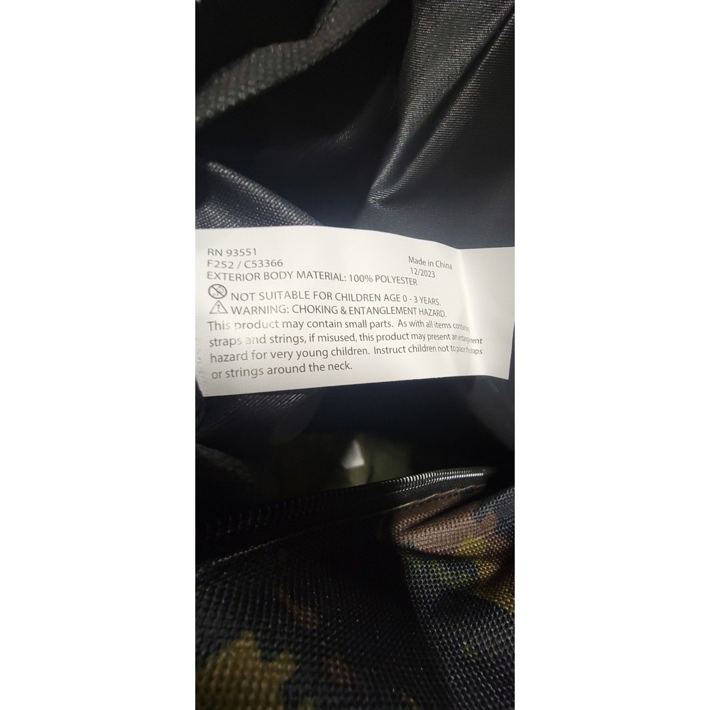 17 Inch Camo Black Backpack w/Multi-color New