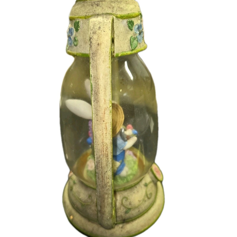 Bunny Globe Lantern LED Wire Runs By Batteries