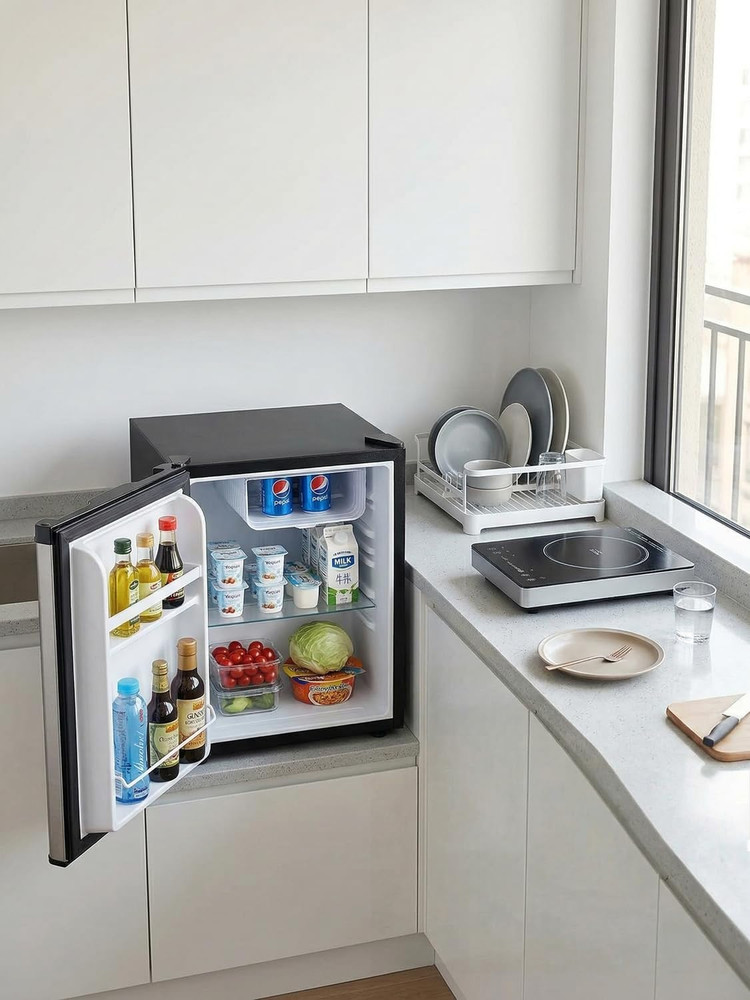 Mini Fridge with Freezer for Office, 1.6 Cu.Ft Compact Mini Refrigerator Drinks