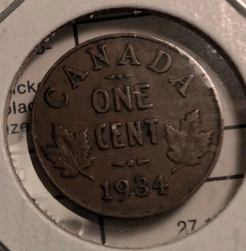 Canada 1934 1 Cent Penny - VG