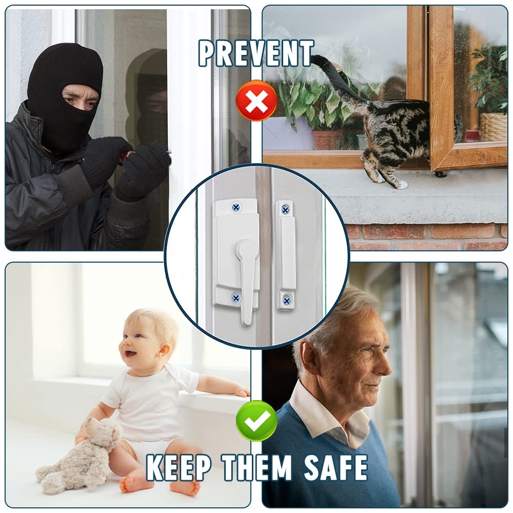 Sliding Window Sash Locks White ZUONAI 2 Pack Cam for Double