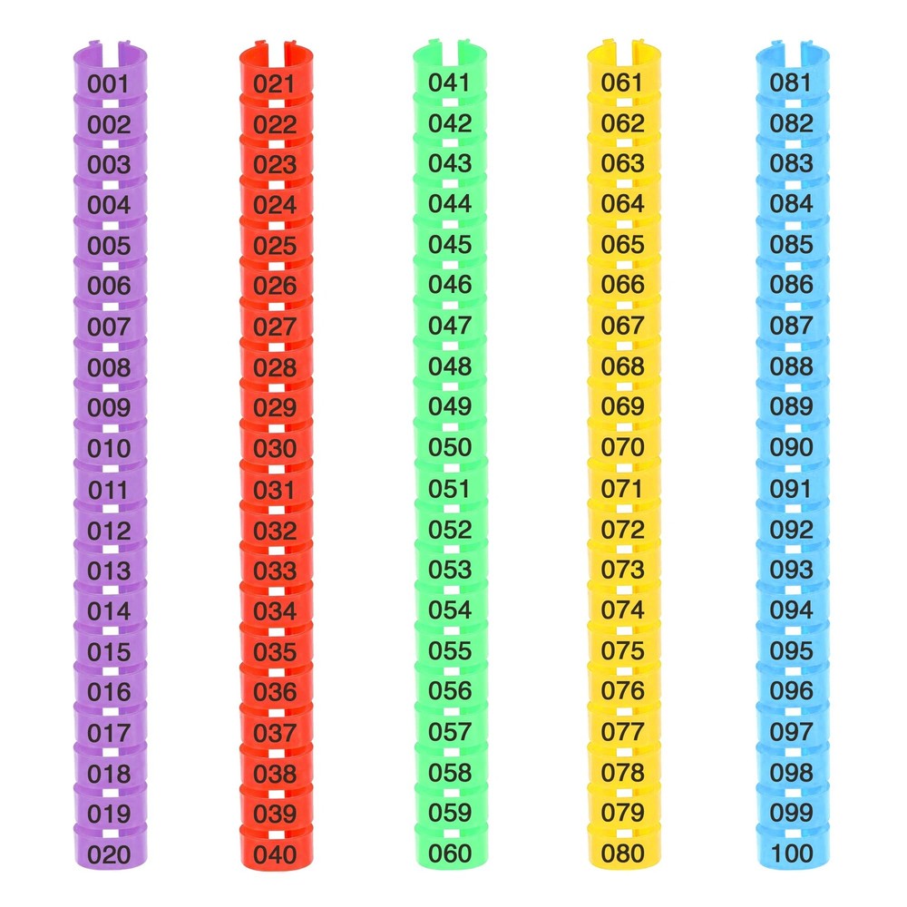 Chicken Leg Bands - Numbered & Multi-Colored Poultry Plastic Bands for Ducks, T
