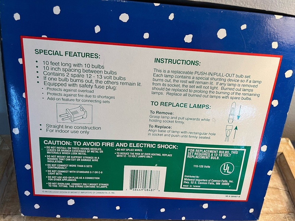 Vintage Snowman Lights 10 String Winter Holiday