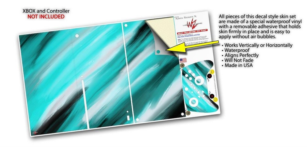 Skins XBOX Series X Console Controller Paint Blend Teal