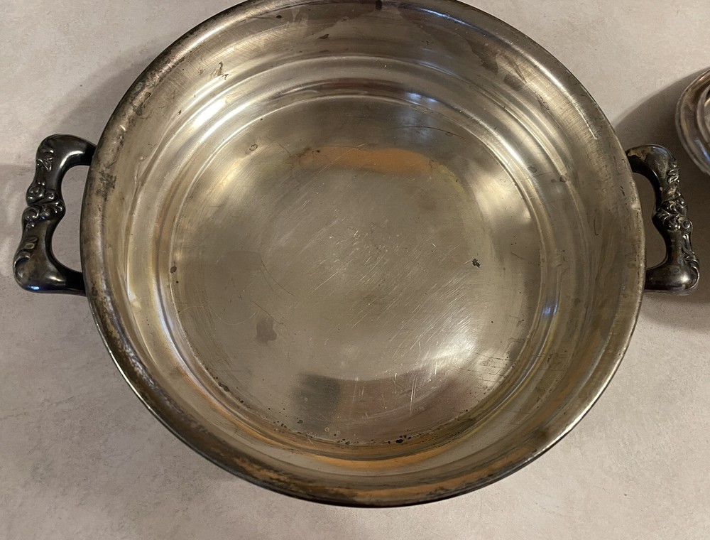 Antique Silver bowl With Handles And Lid