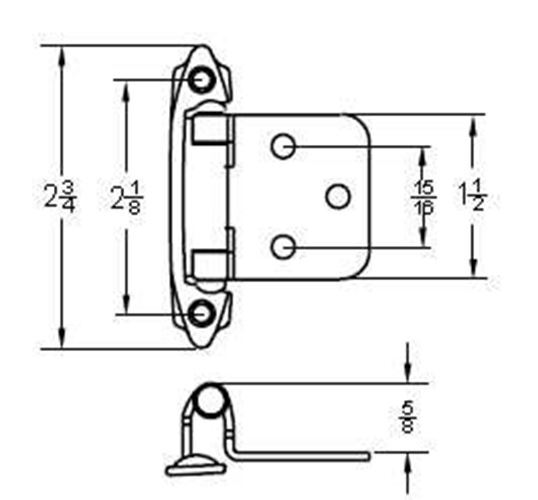 Pair Variable Overlay Self Closing Copper Hinges L-H0103AC-SR-O