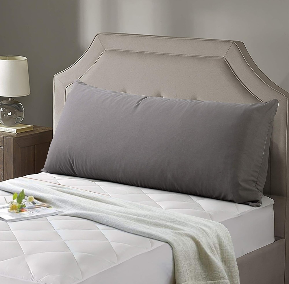 Elegant Charcoal Grey Microfiber Body Pillowcase 21"x54", Machine Washable