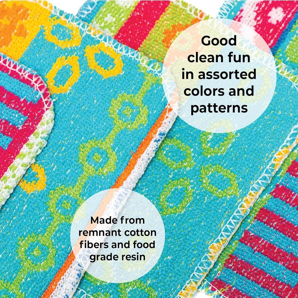 Sustainable Soft Scrub Pads in Assorted Designs - 2-Pack Non-Scratch
