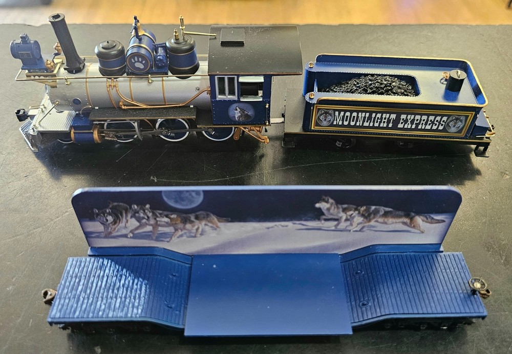 Hawthorne Village John Wayne Train AND Wolf Moonlight Express Train Set