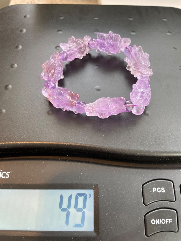 Amethyst dragon head bracelet 49 grams